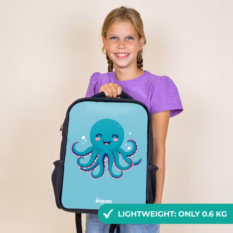 Kids backpack - Black - Octopus - Water - Blue — 9