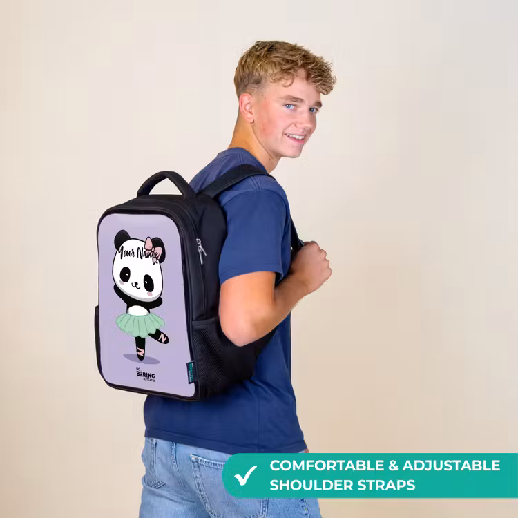 Kids backpack - Black - Kawai - Ballet - Panda — 11