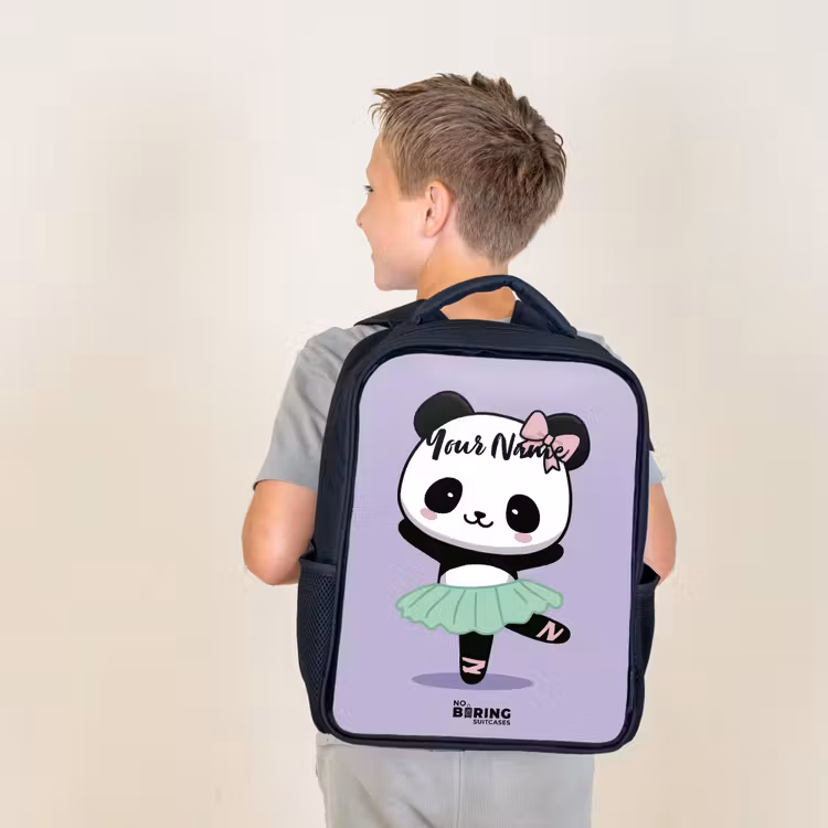 Kids backpack - Black - Kawai - Ballet - Panda — 2