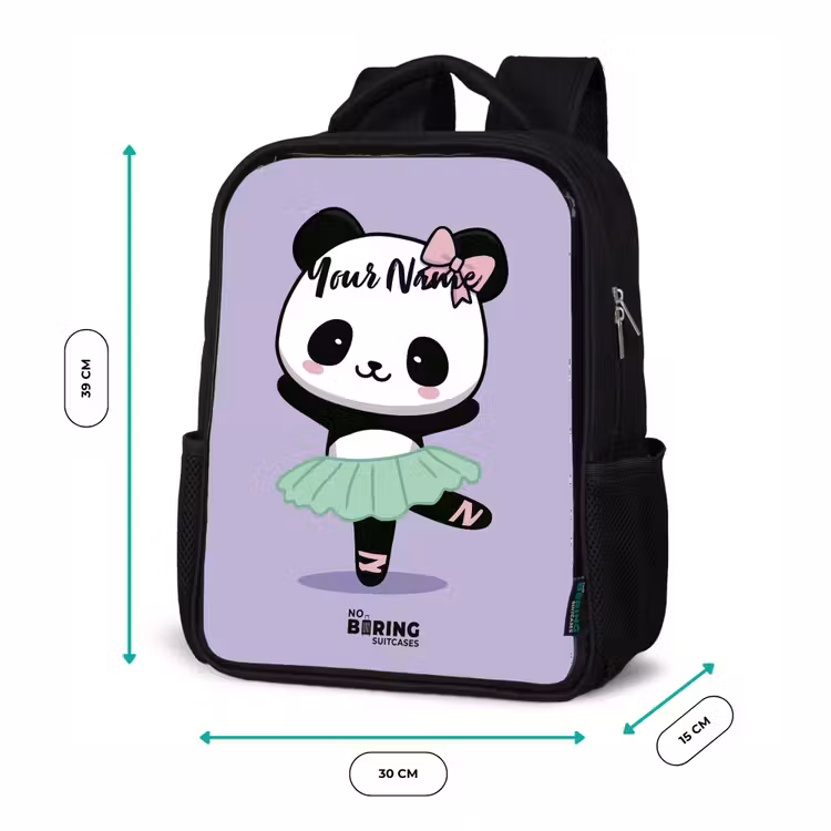 Kids backpack - Black - Kawai - Ballet - Panda — 8