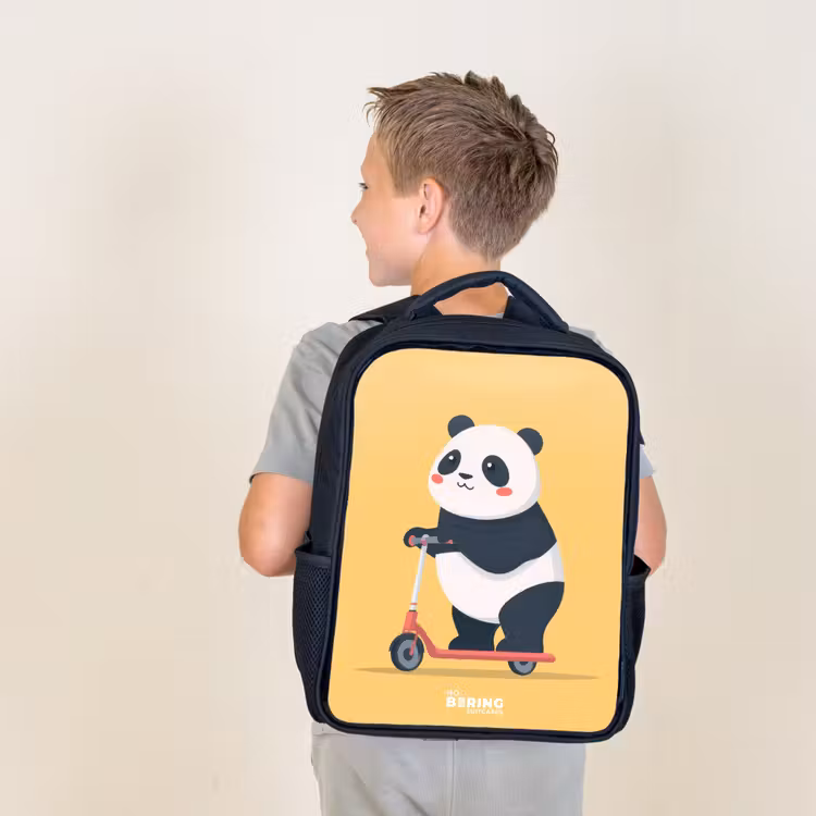 Kids backpack - Black - Panda - Step - Yellow — 2