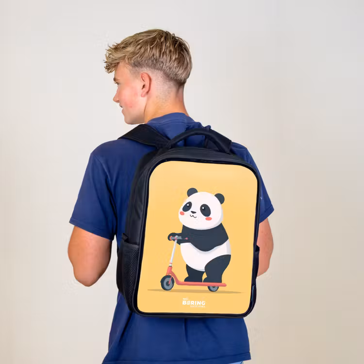 Kids backpack - Black - Panda - Step - Yellow — 5