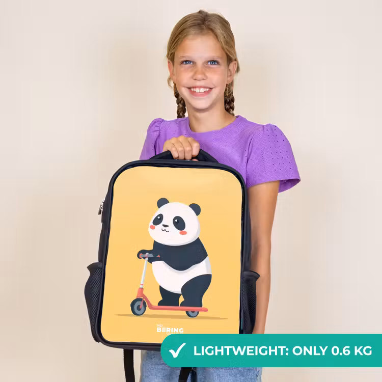Kids backpack - Black - Panda - Step - Yellow — 9