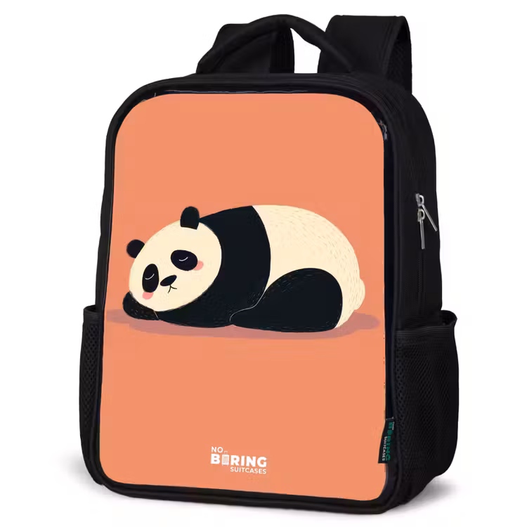 Kids backpack - Black - Panda - Sleeping - Orange — 6