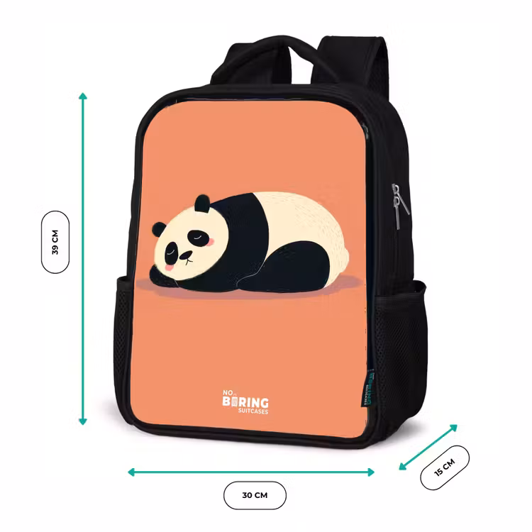 Kids backpack - Black - Panda - Sleeping - Orange — 8