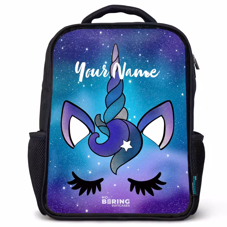 Kids backpack - Black - Purple unicorn — 1