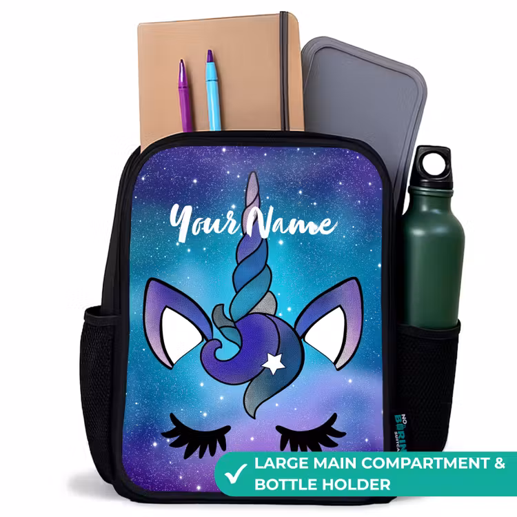 Kids backpack - Black - Purple unicorn — 10
