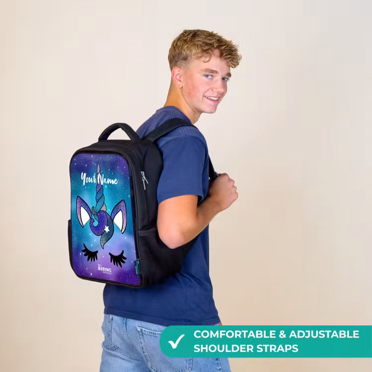 Kids backpack - Black - Purple unicorn — 11