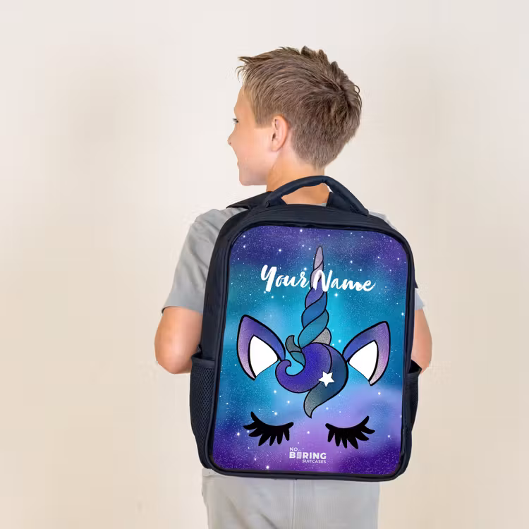 Kids backpack - Black - Purple unicorn — 2