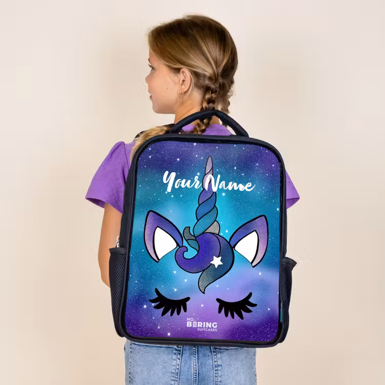 Kids backpack - Black - Purple unicorn — 4