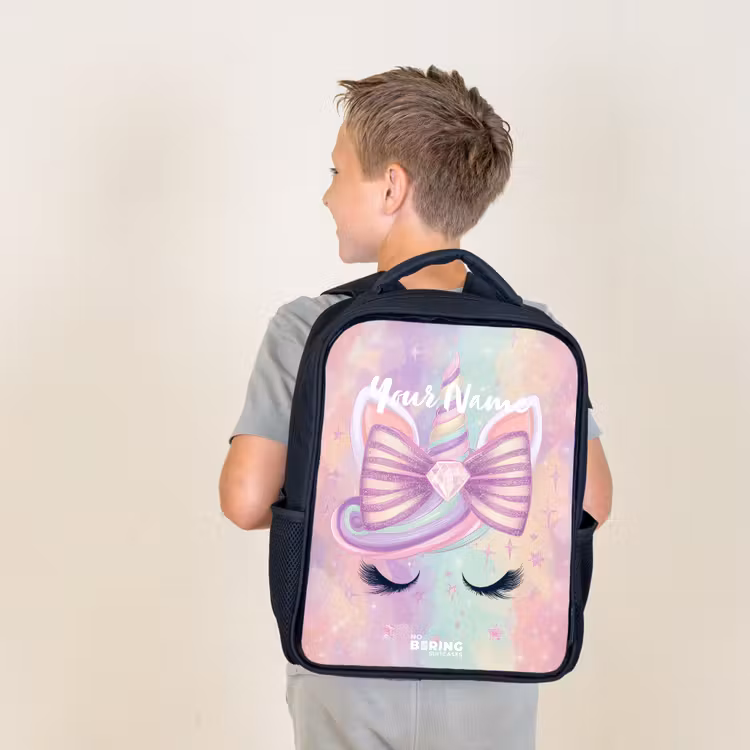 Kids backpack - Black - Unicorn — 2