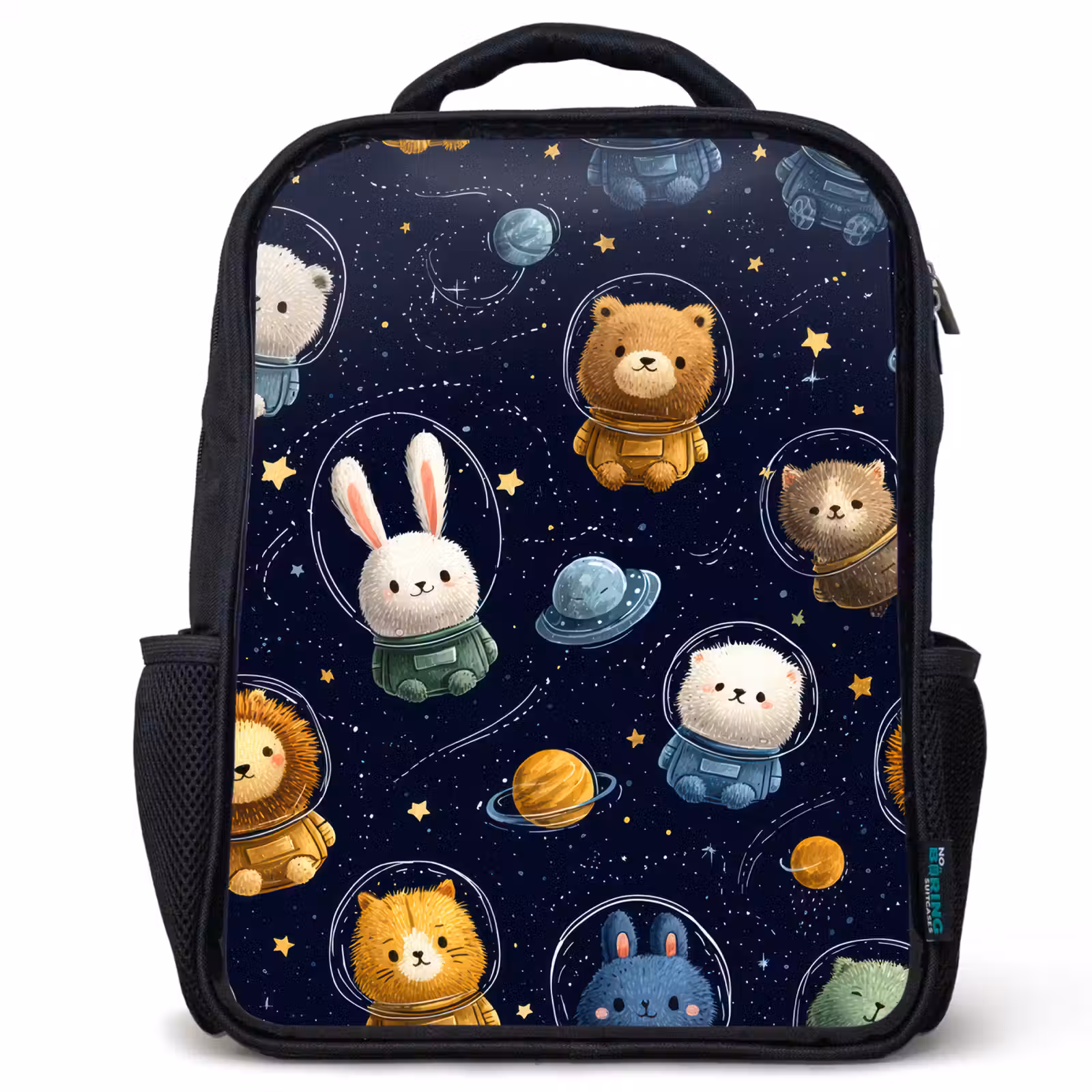 Kids backpack - Black - Animals - Starry Sky - Space — 1