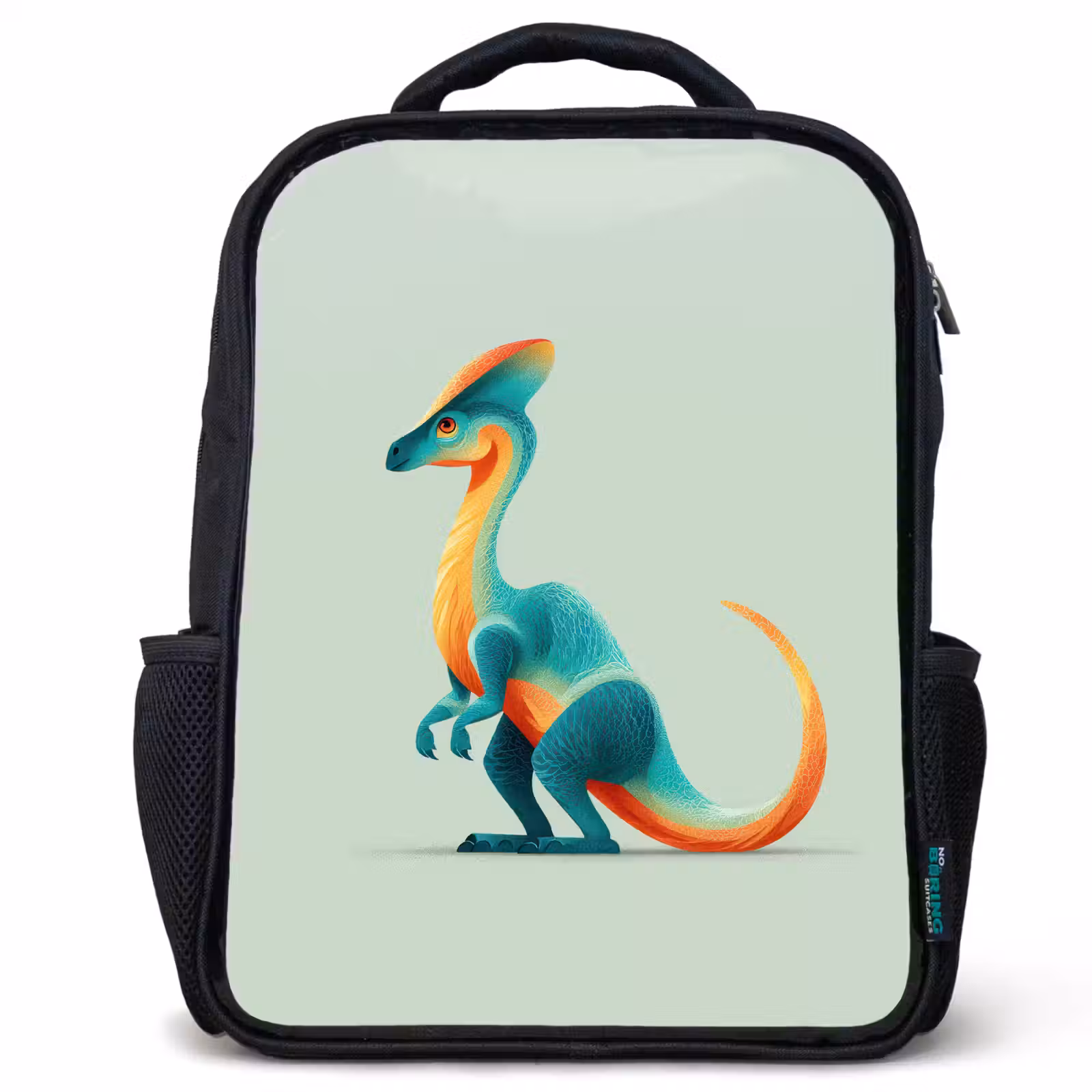 Kids backpack - Black - Tail - Dino - Minimalist - Blue — 1