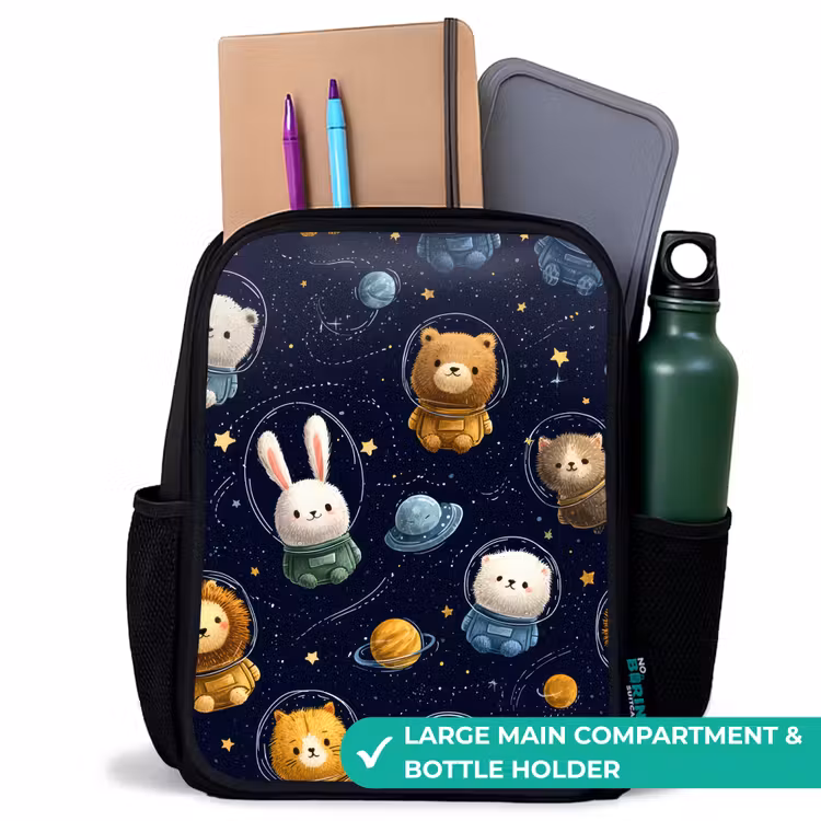 Kids backpack - Black - Animals - Starry Sky - Space — 10