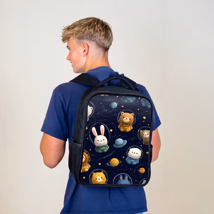 Kids backpack - Black - Animals - Starry Sky - Space — 5