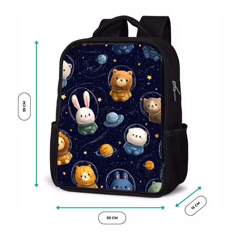 Kids backpack - Black - Animals - Starry Sky - Space — 8