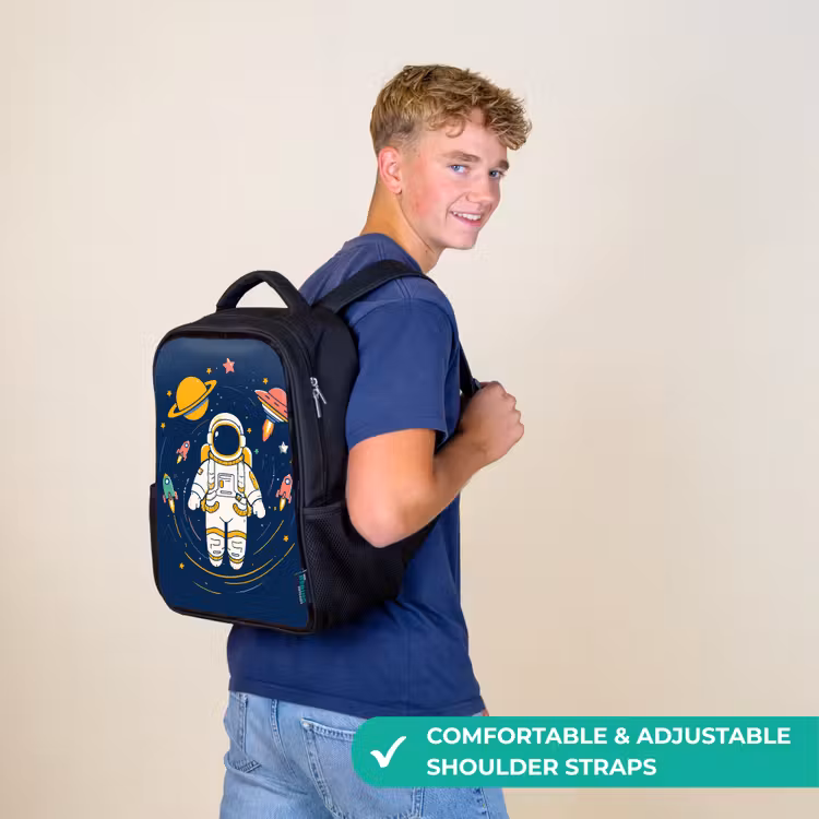 Kids backpack - Black - Astronaut - Planets - Rocket — 11