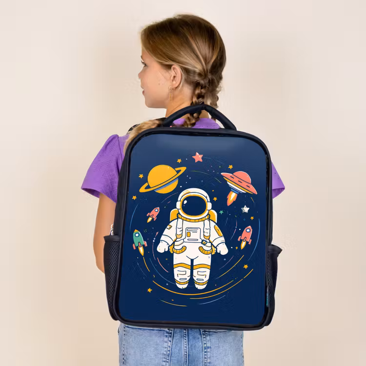Kids backpack - Black - Astronaut - Planets - Rocket — 4