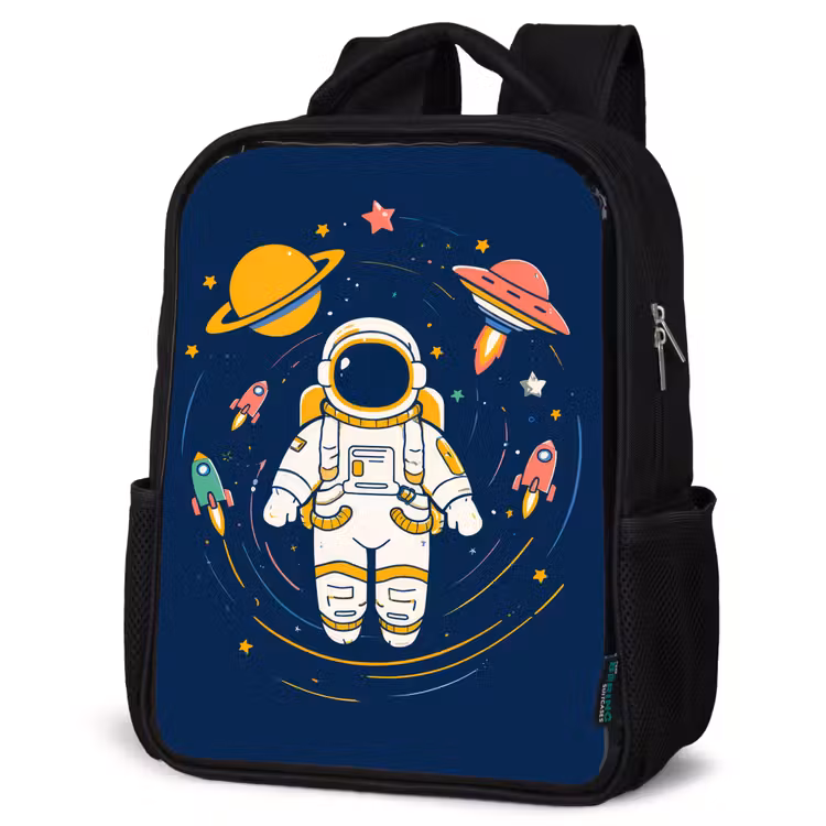 Kids backpack - Black - Astronaut - Planets - Rocket — 6