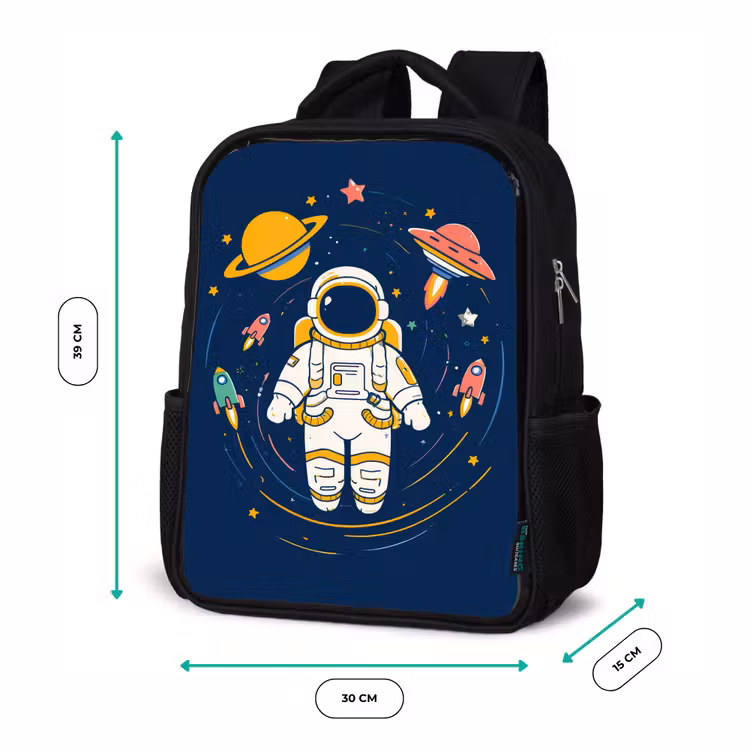 Kids backpack - Black - Astronaut - Planets - Rocket — 8