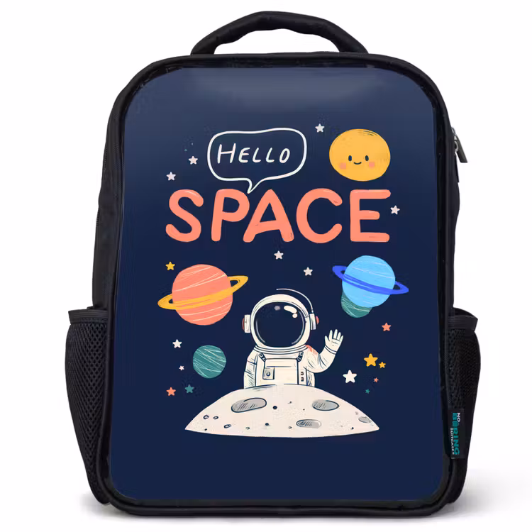 Kids backpack - Black - Astronaut - Space - Planets — 1