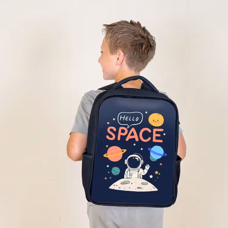 Kids backpack - Black - Astronaut - Space - Planets — 2