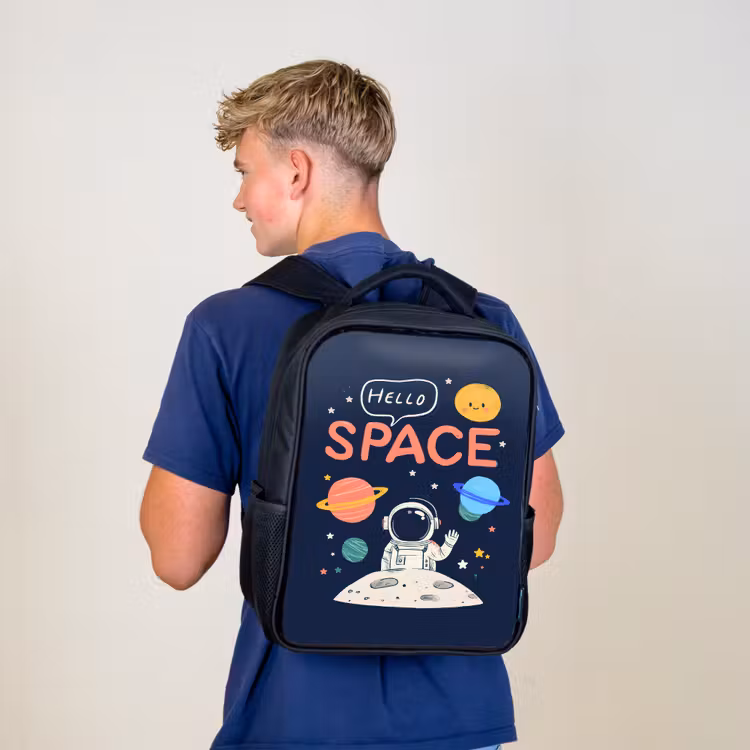 Kids backpack - Black - Astronaut - Space - Planets — 5