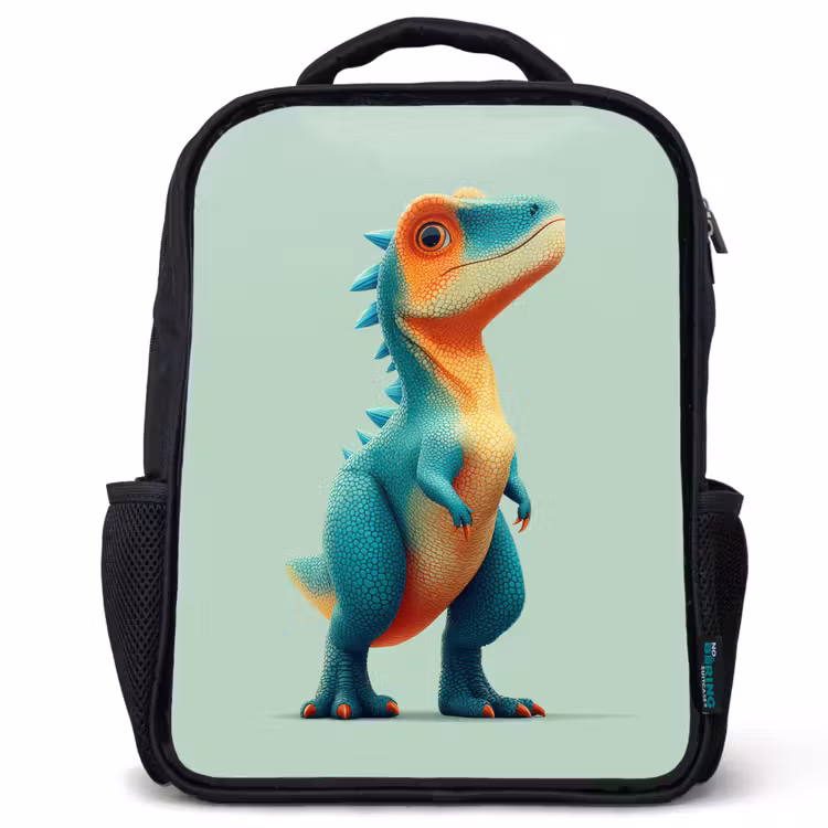 Kids backpack - Black - Cartoon - Dino - Orange - Skittles — 1