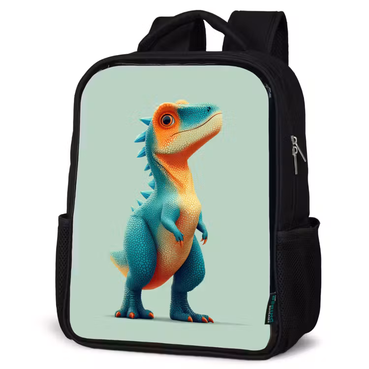 Kids backpack - Black - Cartoon - Dino - Orange - Skittles — 6