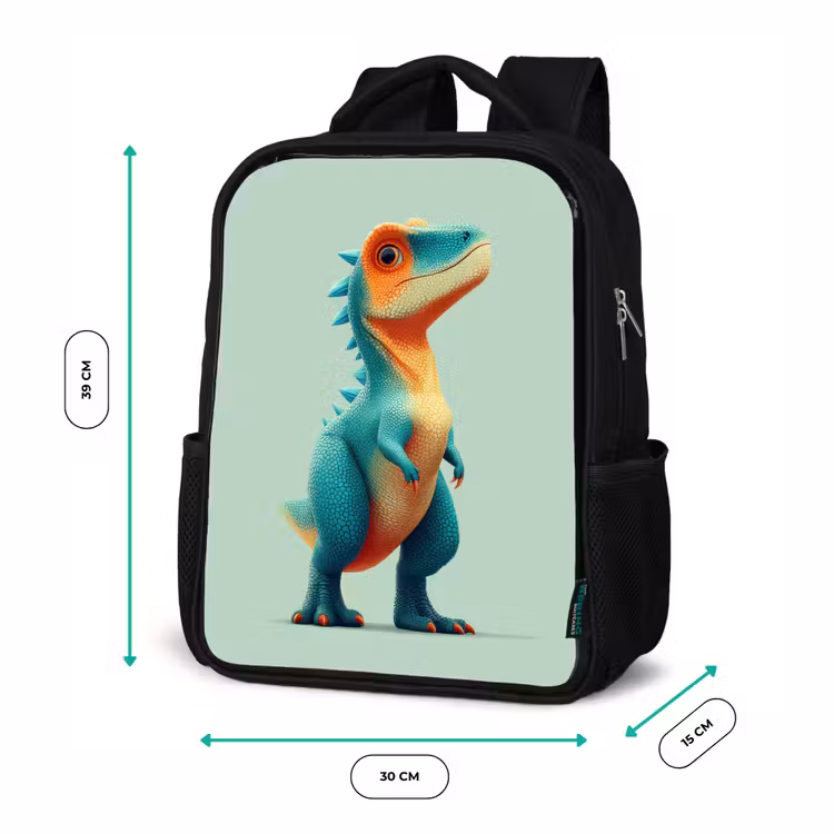 Kids backpack - Black - Cartoon - Dino - Orange - Skittles — 8