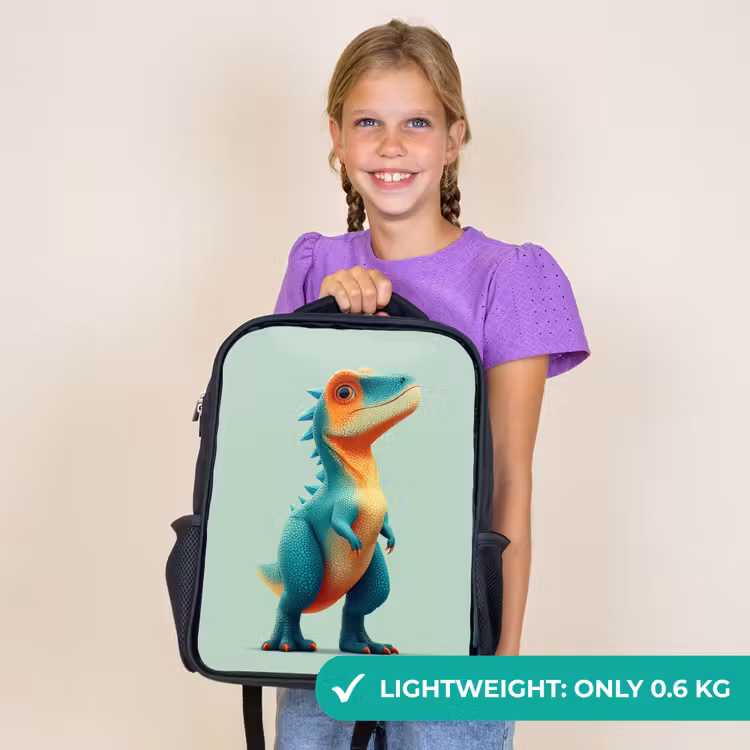 Kids backpack - Black - Cartoon - Dino - Orange - Skittles — 9