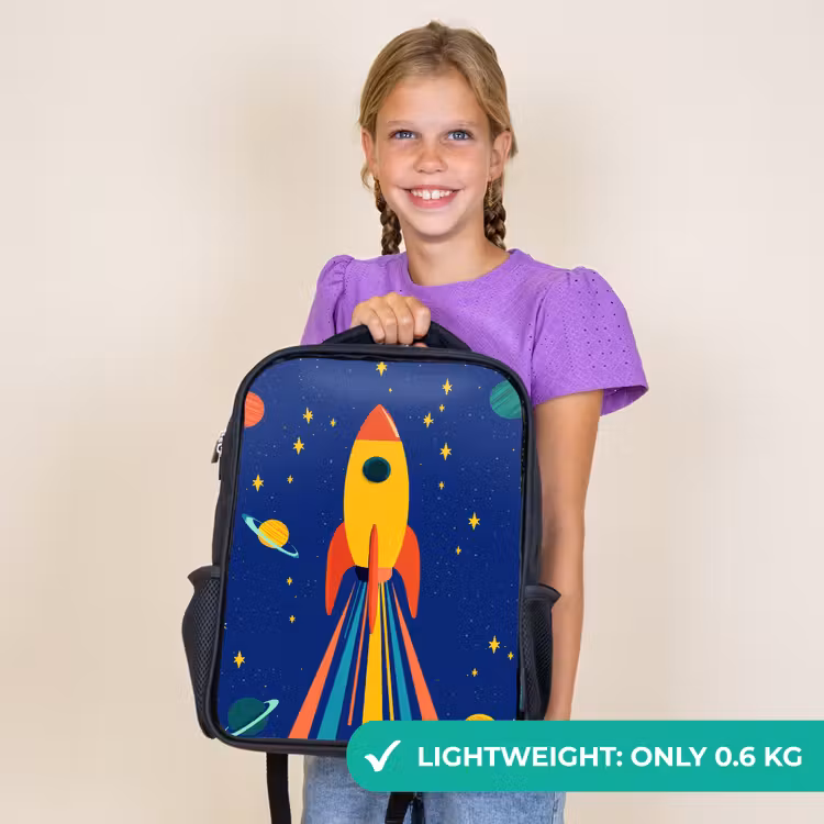 Kids backpack - Black - Colorful - Rocket - Space — 9