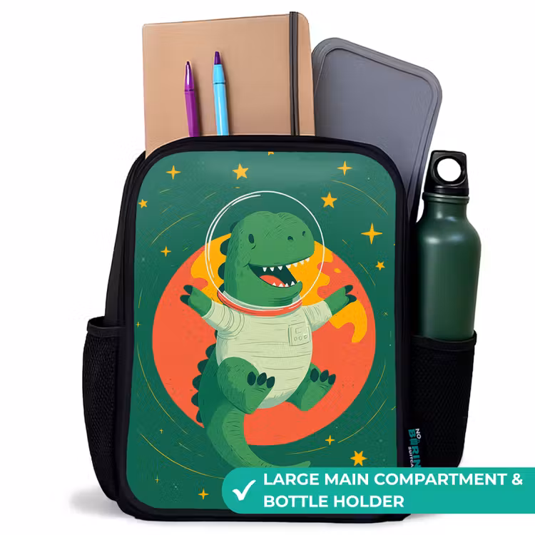 Kids backpack - Black - Dino - Green - Planet — 10
