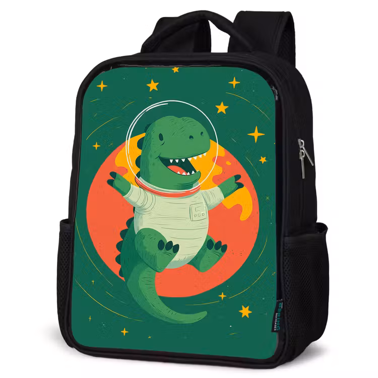 Kids backpack - Black - Dino - Green - Planet — 6