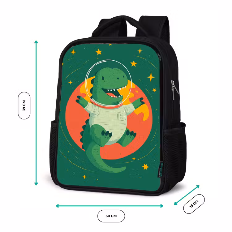 Kids backpack - Black - Dino - Green - Planet — 8