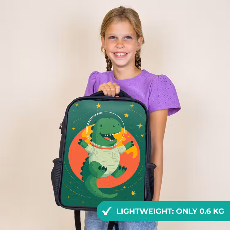 Kids backpack - Black - Dino - Green - Planet — 9