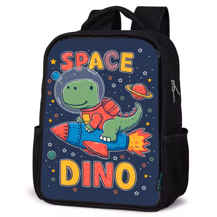 Kids backpack - Black - Dino - Rocket - Colorful — 6