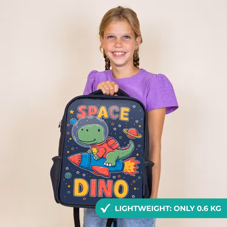 Kids backpack - Black - Dino - Rocket - Colorful — 9