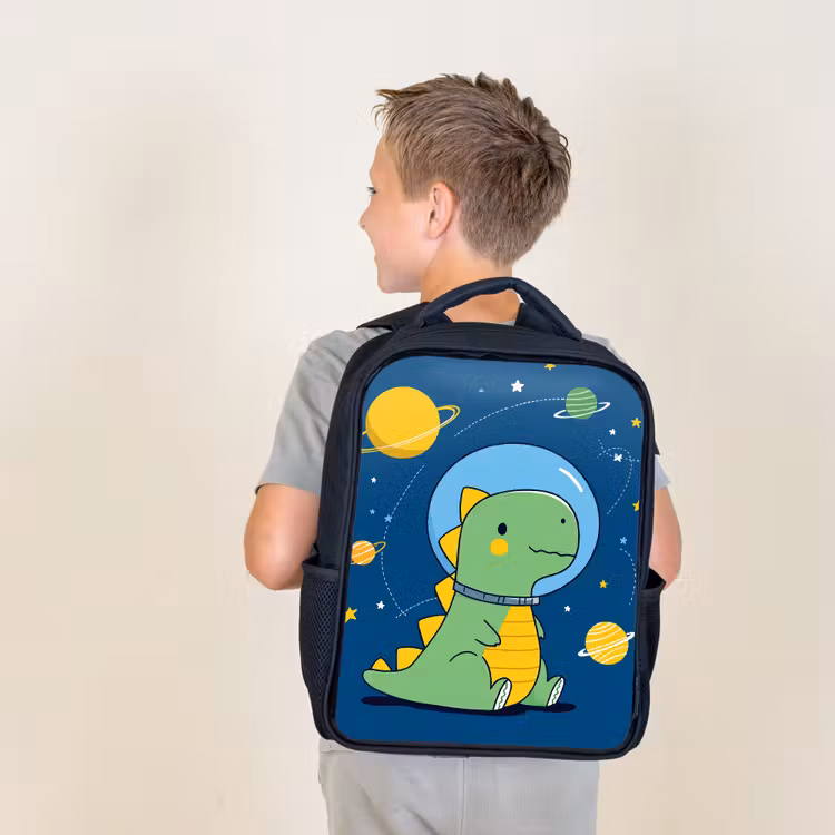 Kids backpack - Black - Dino - Space - Planets — 2