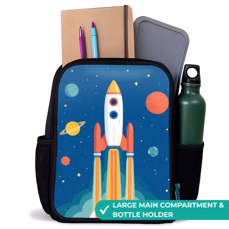 Kids backpack - Black - Rocket - Planets - Space — 10