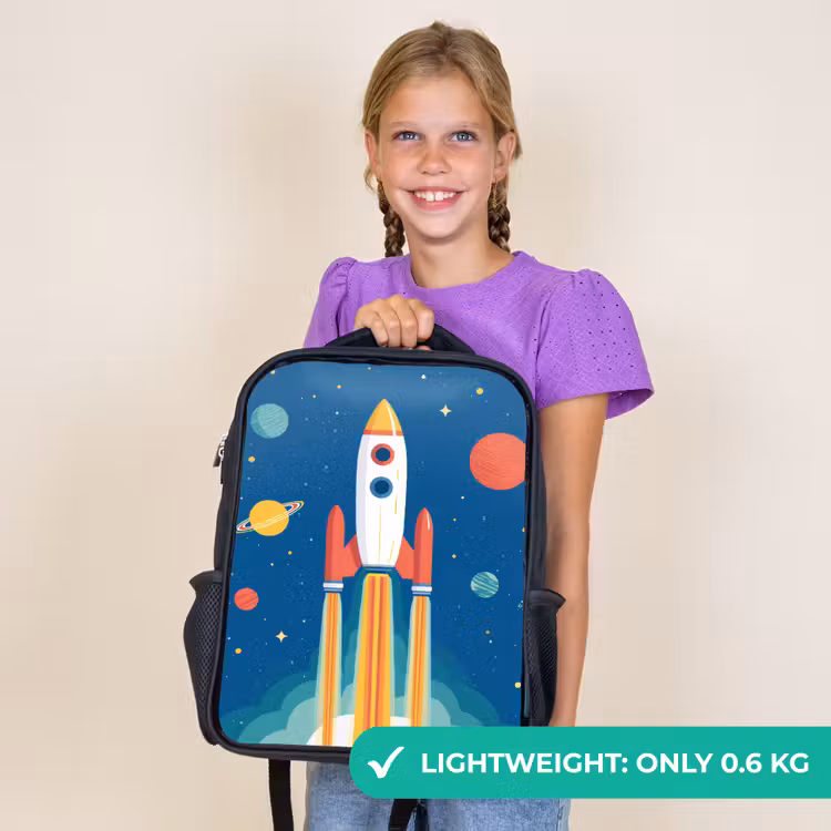 Kids backpack - Black - Rocket - Planets - Space — 9
