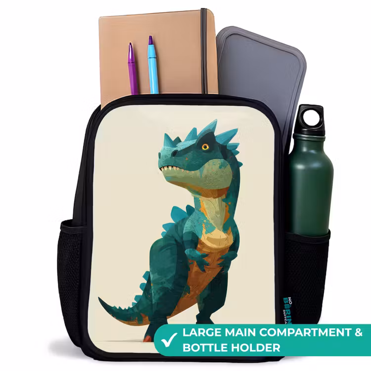 Kids backpack - Black - Spines - Dino - Blue - Muscular — 10