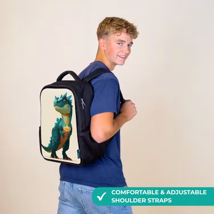Kids backpack - Black - Spines - Dino - Blue - Muscular — 11