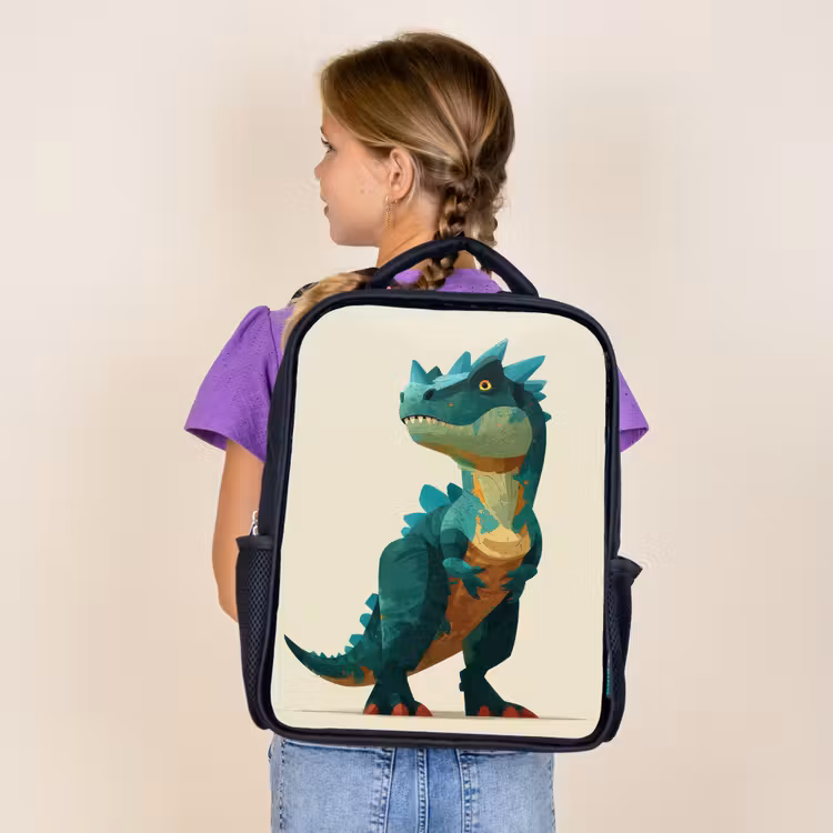 Kids backpack - Black - Spines - Dino - Blue - Muscular — 4