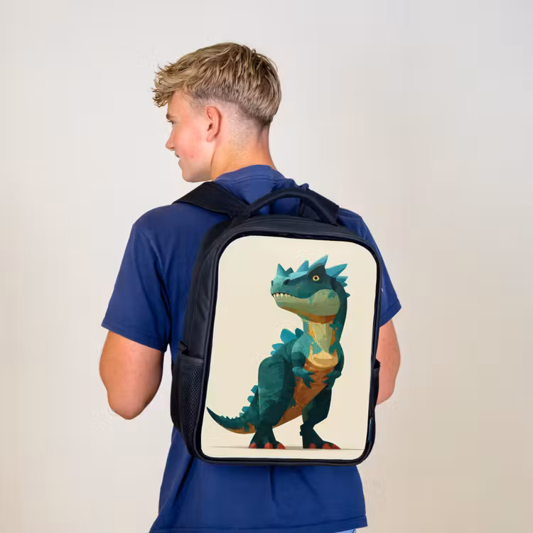 Kids backpack - Black - Spines - Dino - Blue - Muscular — 5