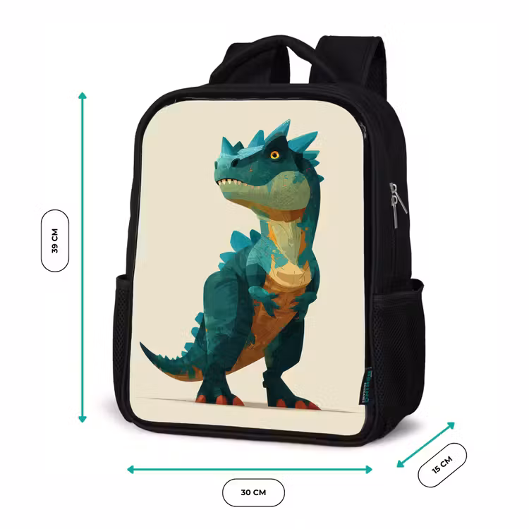 Kids backpack - Black - Spines - Dino - Blue - Muscular — 8