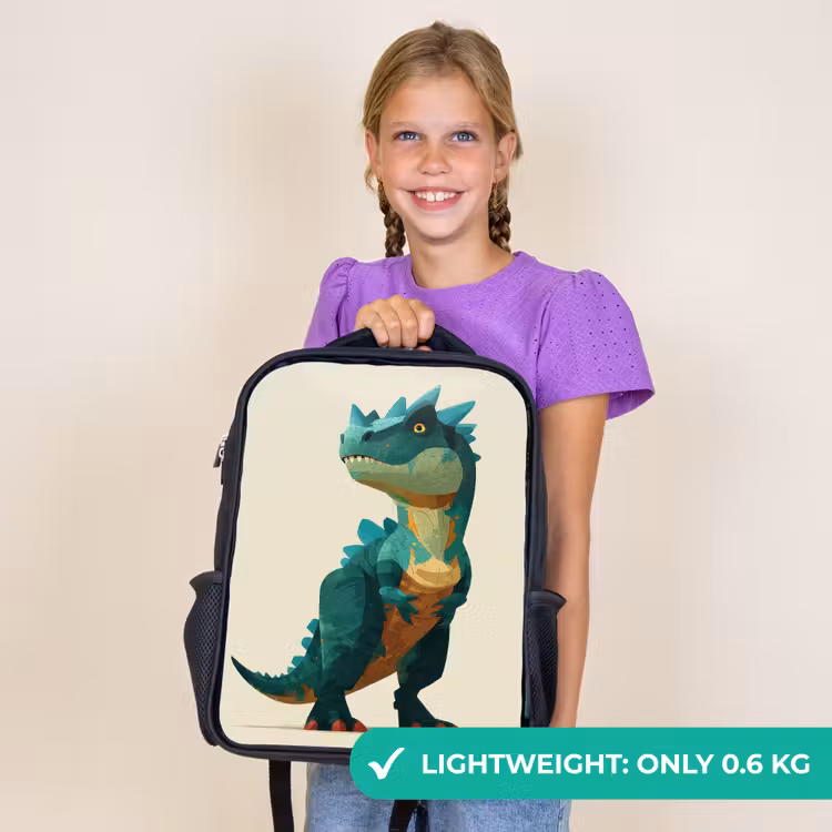 Kids backpack - Black - Spines - Dino - Blue - Muscular — 9