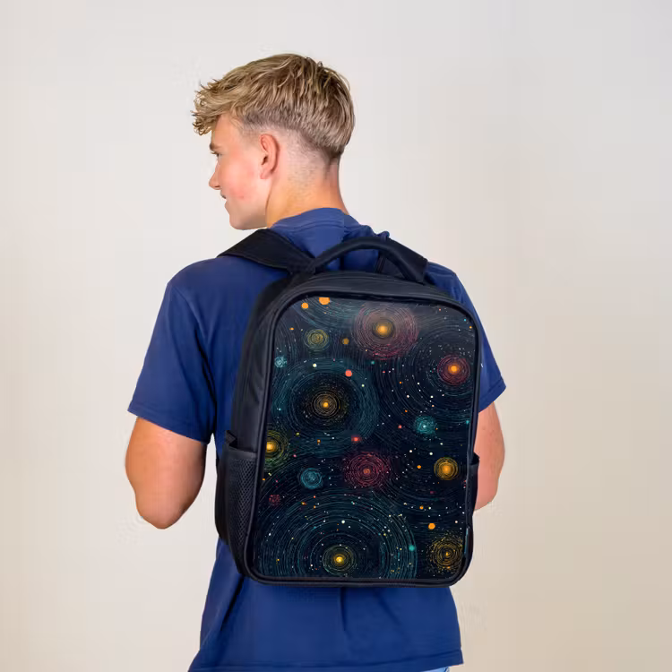Kids backpack - Black - Stars - Colorful - Luminous cores — 5