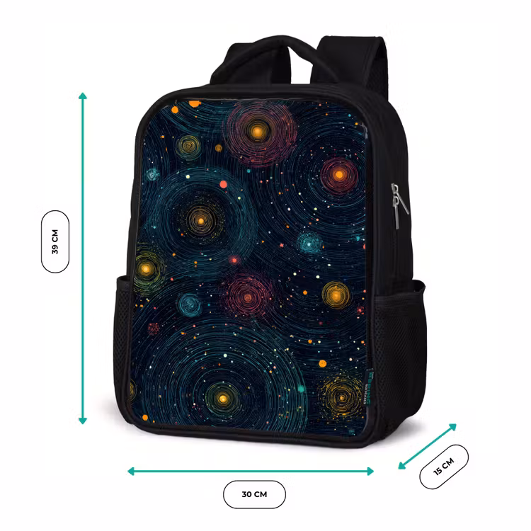 Kids backpack - Black - Stars - Colorful - Luminous cores — 8