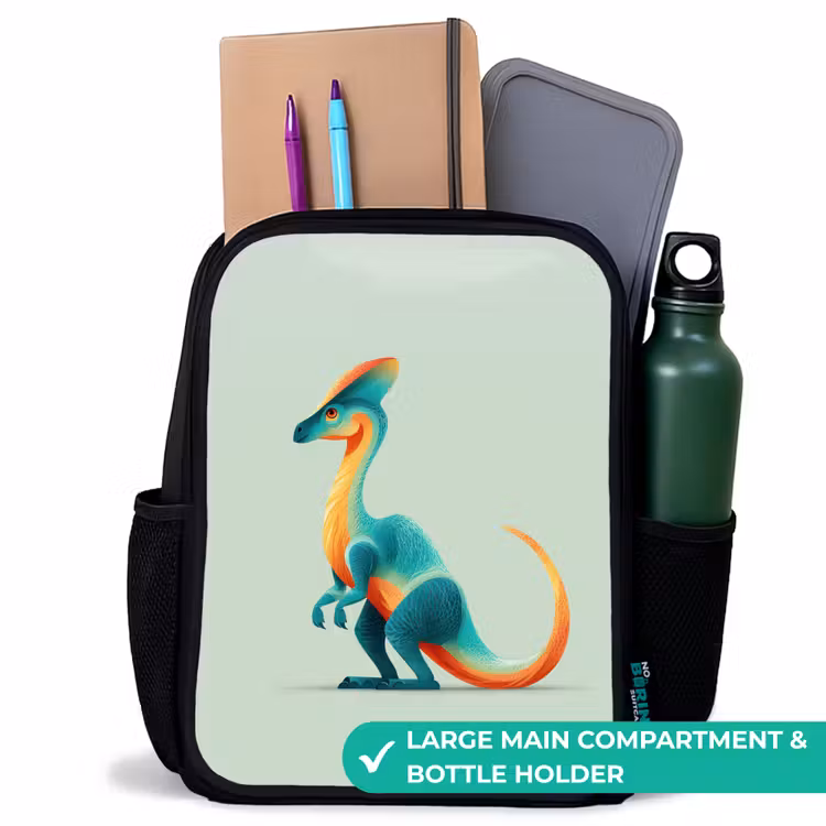 Kids backpack - Black - Tail - Dino - Minimalist - Blue — 10